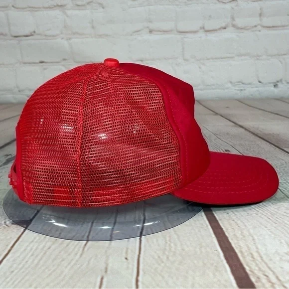 Vintage Super Mario Bros Nintendo Hat Snap Back Mesh Trucker Cap Red Made in USA - Picture 8 of 8